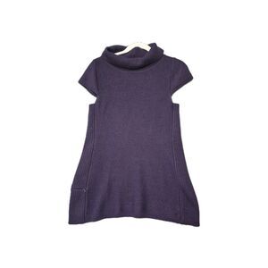 Ibex Women's Purple Knit Merino Wool Sleeveless Sweater Tunic Top Large